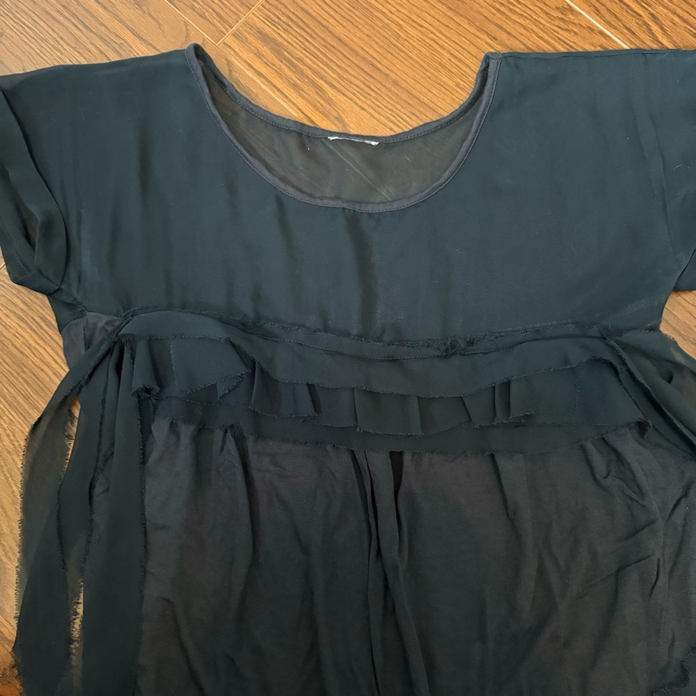 ALPHA STUDIO Sheer Ribbon Top - Picture 4 of 9